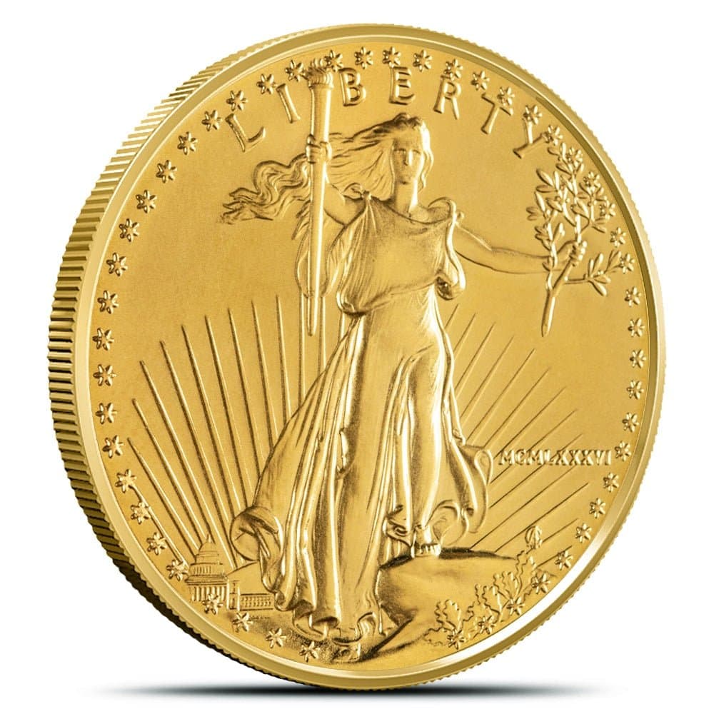 1 oz American Gold Eagle Coin – Obverse with Lady Liberty Holding Torch (Random Year)