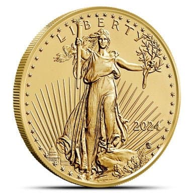 1/4 oz American Gold Eagle Coin – Obverse with Lady Liberty (Random Year)